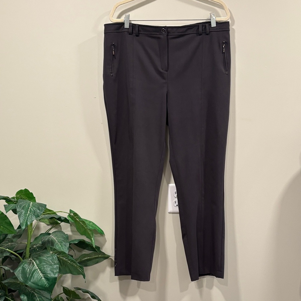 Armand Thiery Charcoal Gray Ankle Length Pants with Zipper Pockets
